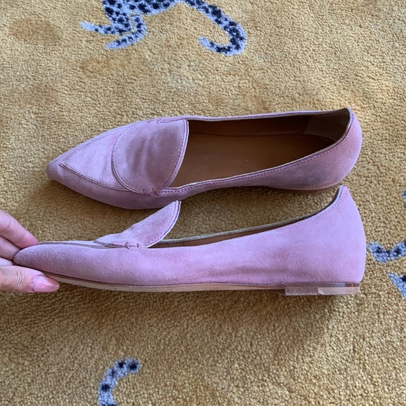 M. Gemi Pink Suede Loafers Size 8 - Picture 2 of 5